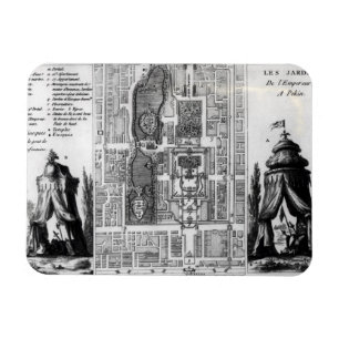 Plan van de tuinen van de keizer van Peking, van Magneet