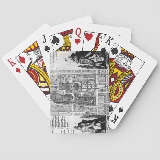 Plan van de tuinen van de keizer van Peking, van Pokerkaarten (Achterkant)