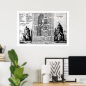 Plan van de tuinen van de keizer van Peking, van Poster (Thuiskantoor)