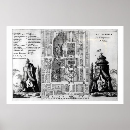 Plan van de tuinen van de keizer van Peking, van Poster (Voorkant)