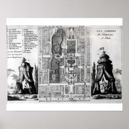 Plan van de tuinen van de keizer van Peking, van Poster (Voorkant)