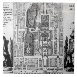 Plan van de tuinen van de keizer van Peking, van Tegeltje