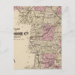 Plan van de vennootschap Windsor in Vermont Briefkaart