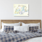 Plan van Delhi 1857-58, gegraveerd door Guyot & Canvas Afdruk (Insitu (Slaapkamer))