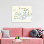 Plan van Delhi 1857-58, gegraveerd door Guyot & Canvas Afdruk (Insitu (Woonkamer))