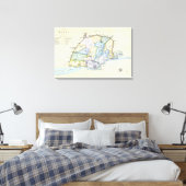 Plan van Delhi 1857-58, gegraveerd door Guyot & Canvas Afdruk (Insitu (Slaapkamer))