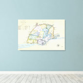 Plan van Delhi 1857-58, gegraveerd door Guyot & Canvas Afdruk (Insitu (Houten vloer))