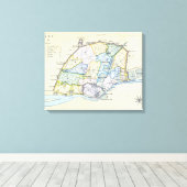 Plan van Delhi 1857-58, gegraveerd door Guyot & Canvas Afdruk (Insitu (Houten vloer))