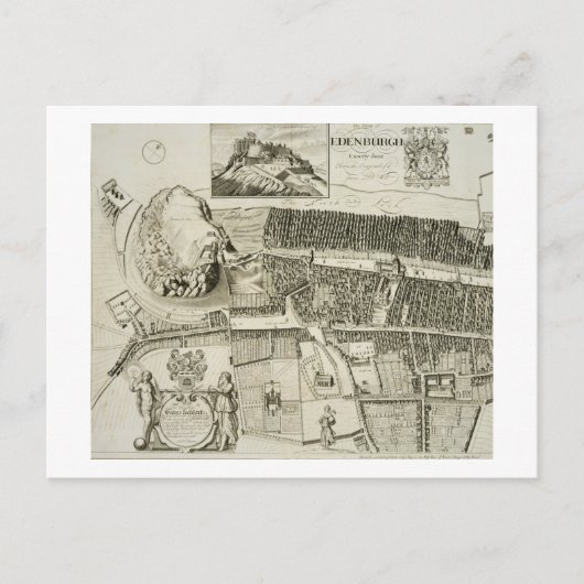 Plan van Edinburgh, geb. door John Smith (c.1652-1 Briefkaart (Voorkant)