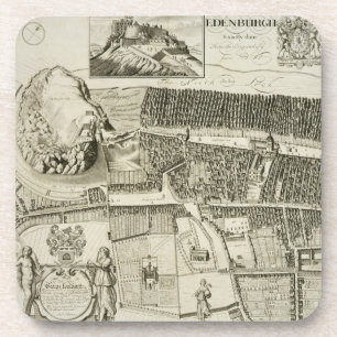 Plan van Edinburgh, pub. door John Smith (c.1652-1 Onderzetter