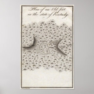 Plan van een Oude Fort in de staat Kentucky Poster
