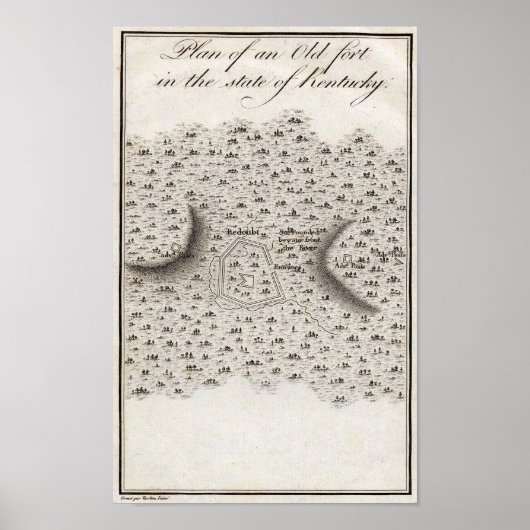 Plan van een Oude Fort in de staat Kentucky Poster (Voorkant)