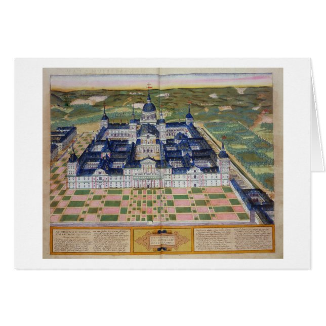 Plan van het klooster van El Escorial uit 'Civita' (Voorkant Horizontaal)