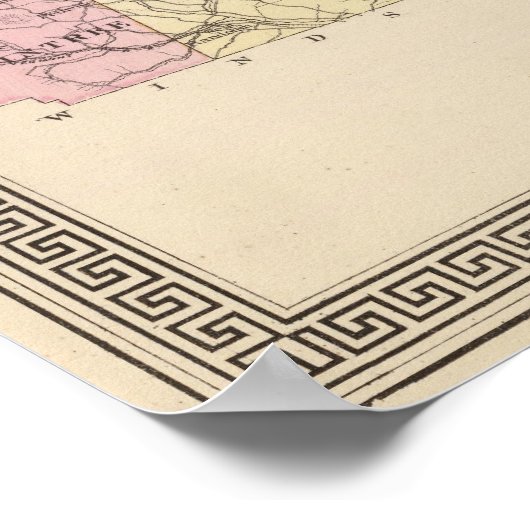 Plan van het Oranje graafschap Vermont Poster (Hoek)