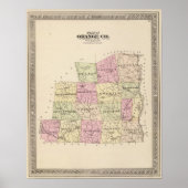 Plan van het Oranje graafschap Vermont Poster (Voorkant)