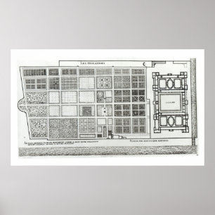 Plan van het Paleis en de tuin Poster