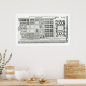 Plan van het Paleis en de tuin Poster (Keuken)