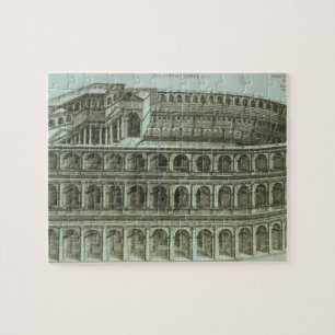 Plan van het theater van Marcellus, Rome, 1558 (en Legpuzzel