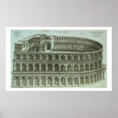 Plan van het theater van Marcellus, Rome, 1558 (en Poster (Voorkant)