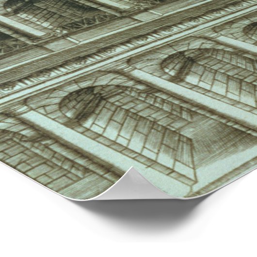 Plan van het theater van Marcellus, Rome, 1558 (en Poster (Hoek)