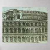 Plan van het theater van Marcellus, Rome, 1558 (en Poster (Voorkant)