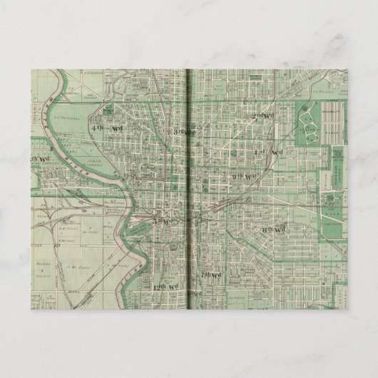 Plan van Indianapolis Briefkaart (Voorkant)