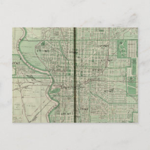 Plan van Indianapolis Briefkaart