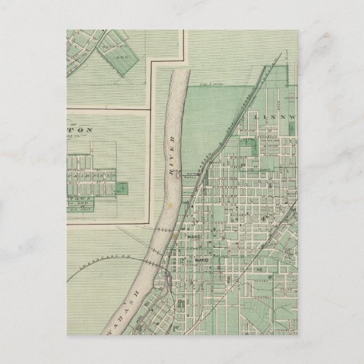 Plan van La Fayette met Battle Ground City Briefkaart (Voorkant)