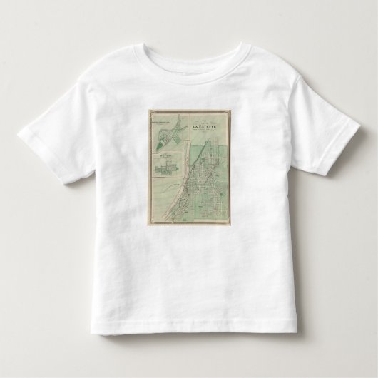 Plan van La Fayette met Battle Ground City Kinder Shirts (Voorkant)