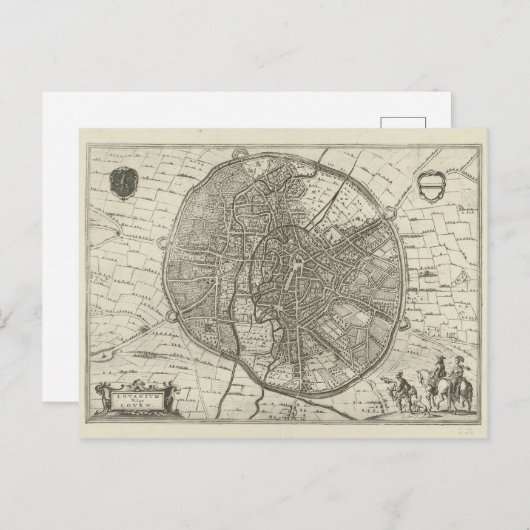 Plan van Leuven | 1581 (Gravure) Briefkaart (Voorkant / Achterkant)