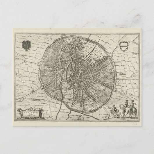 Plan van Leuven | 1581 (Gravure) Briefkaart (Voorkant)