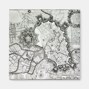 Plan van Lissabon, 1736 Magneet