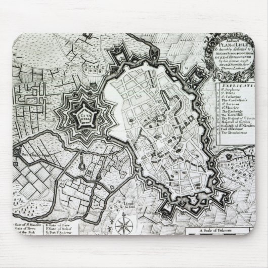 Plan van Lissabon, 1736 Muismat (Voorkant)