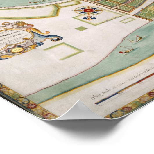 Plan van Long Island New York 1664 Poster (Hoek)