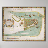 Plan van Long Island New York 1664 Poster (Voorkant)