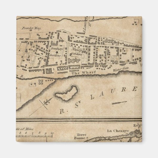 Plan van Montreal, met een kaart van de eilanden Magneet (Voorkant)