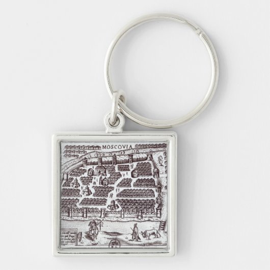 Plan van Moskou, 1628 Sleutelhanger (Voorkant)