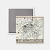 Plan van München - 1844 tekening Magneet (Voorkant / Achterkant)