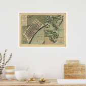 Plan van New Orleans Map 1759 Poster (Keuken)