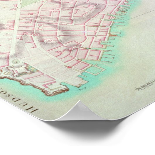 Plan van New York, 1776 Poster (Hoek)