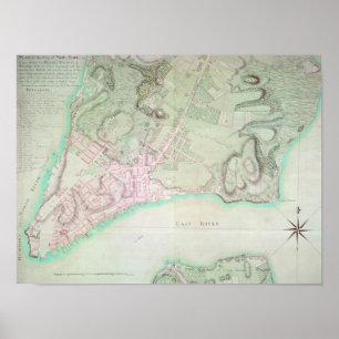 Plan van New York, 1776 Poster