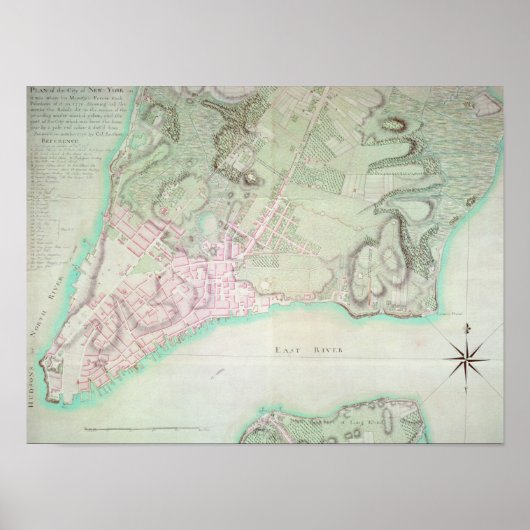Plan van New York, 1776 Poster (Voorkant)