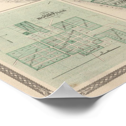 Plan van Newburgh, Warrick Co met Boonville Poster (Hoek)