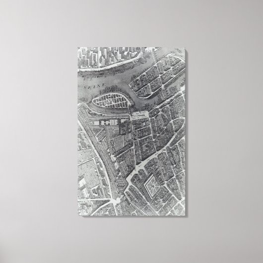 Plan van Parijs, bekend als het "Plan de Turgot" Canvas Afdruk (Voorkant)