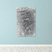 Plan van Parijs, bekend als het "Plan de Turgot" Canvas Afdruk (Insitu (Houten vloer))