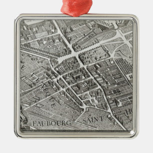 Plan van Parijs, bekend als het "Plan de Turgot" Metalen Ornament