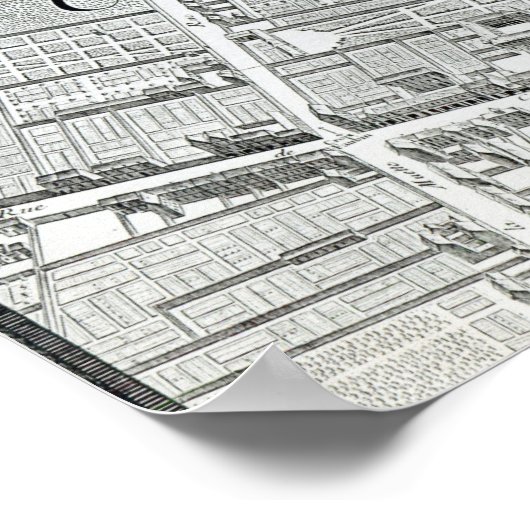 Plan van Parijs, bekend als het "Plan de Turgot" Poster (Hoek)