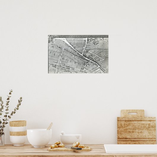 Plan van Parijs, bekend als het "Plan de Turgot" Poster (Keuken)