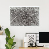 Plan van Parijs, bekend als het "Plan de Turgot" Poster (Thuiskantoor)