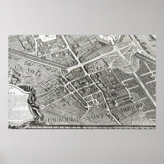 Plan van Parijs, bekend als het "Plan de Turgot" Poster (Voorkant)